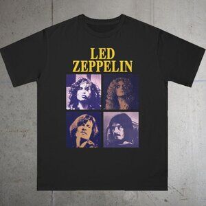 Led Zeppelin Four Faces T-Shirt Classic Rock Band Graphic Tee 73